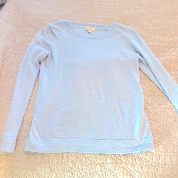 J Crew Factory Light Blue Teddie sweater - Picture 2 of 6